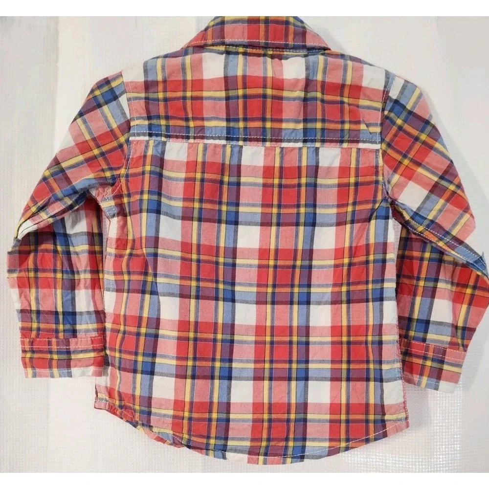 Carters Baby Boy 18M Plaid Button‎ Down Shirt Guc